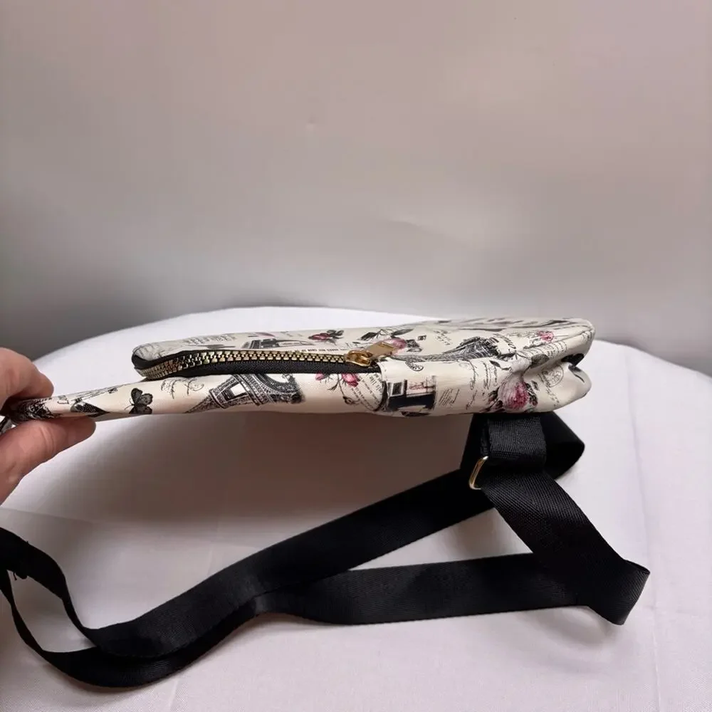 Chic Parisian Print Sling Bag Backpack